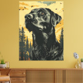 Oude Posters van Zwarte Labrador Retrievers Canvas Afdruk (Insitu (Woonkamer))