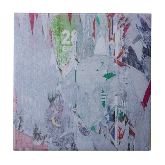 Oude posters winterlook wit groen grijs rood 28 tegeltje (Voorkant)