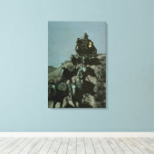 Oude Postkoets van de Vlakten van Remington Canvas Afdruk (Insitu (Houten vloer))