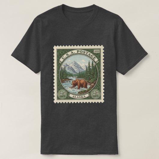 Oude Postzegel Alaska T-shirt (Design voorkant)