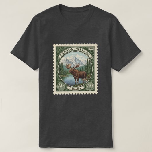 Oude Postzegel Canada T-shirt (Design voorkant)