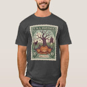 Oude Postzegel Halloween T-shirt (Voorkant)