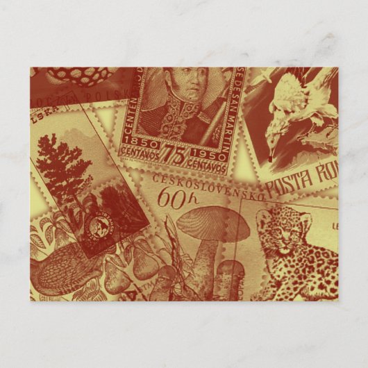 Oude Postzegels Briefkaart (Voorkant)