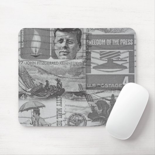 Oude postzegels Mousepad Muismat (Met muis)
