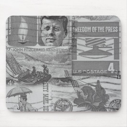 Oude postzegels Mousepad Muismat (Voorkant)