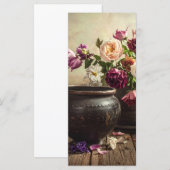 Oude pot met bloemen menu (Voorkant / Achterkant)
