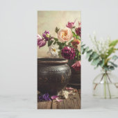 Oude pot met bloemen menu (Staand voorkant)
