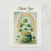 Oude pot met goud en regenboog Bedankt Briefkaart (Voorkant)