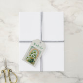 Oude pot met goud en regenboog bedankt cadeaulabel (Met Touw)