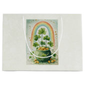 Oude Pot met Goud en Regenboog Groot Cadeauzakje (Voorkant)