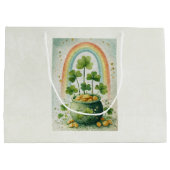 Oude Pot met Goud en Regenboog Groot Cadeauzakje (Achterkant)