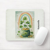 Oude pot met goud en regenboog muismat (Met muis)