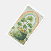 Oude pot met goud en regenboog servet (Hoek)