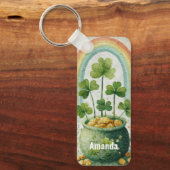 Oude Pot met Goud en Regenboog Sleutelhanger (Voorkant)