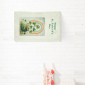 Oude pot met goud en regenboog St. Patrick's Day Spandoek (Insitu)