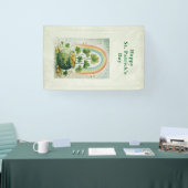 Oude pot met goud en regenboog St. Patrick's Day Spandoek (Beurs)