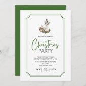 Oude pot met groene twijgen en kerstgroen kaart (Voorkant / Achterkant)