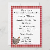 Oude pot met rode geruite design kaart (Achterkant)