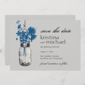Oude pot & wilde bloemen save the date (Voorkant / Achterkant)