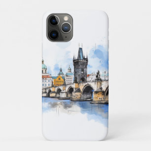 Oude Praag, Karelsbrug waterverf Case-Mate iPhone Case