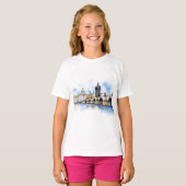 Oude Praag, Karelsbrug waterverf T-shirt (Voorkant volledig)
