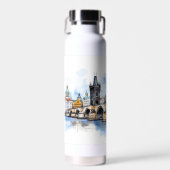 Oude Praag, Karelsbrug waterverf Waterfles (Voorkant)