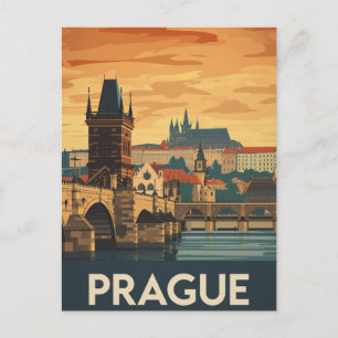 Oude Praag Reisposter Charles Bridge Briefkaart