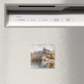 Oude Praag Tsjechië Aquarel Schilderij  Magneet (Insitu (Vaatwasser))