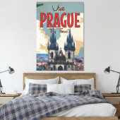 Oude Praag, Tsjechië Reisposter Canvas Afdruk (Insitu (Slaapkamer))