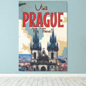Oude Praag, Tsjechië Reisposter Canvas Afdruk (Insitu (Houten vloer))