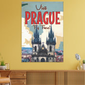 Oude Praag, Tsjechië Reisposter Canvas Afdruk (Insitu (Woonkamer))
