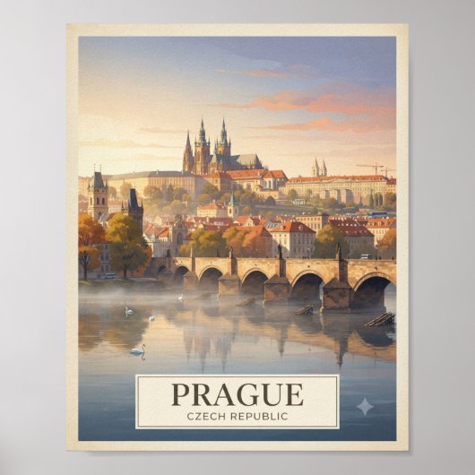 Oude Praag Tsjechië Reisposter Poster (Voorkant)