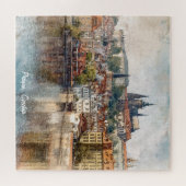 Oude Praag Tsjechië Stadsschildering Legpuzzel (Horizontaal)