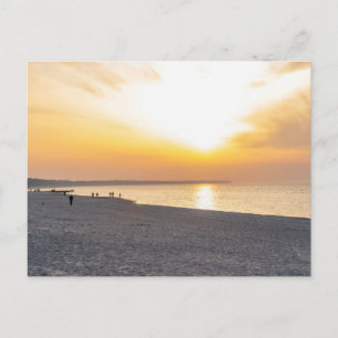Oude prachtige eiland strand zonsondergang ansicht feestdagenkaart