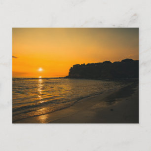 Oude prachtige eiland strand zonsondergang ansicht feestdagenkaart