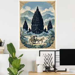 Oude Prambanan Hindoe Tempel Java Indonesië Poster