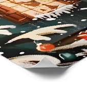 Oude Prettig Kerstmis Thuis Poster (Hoek)