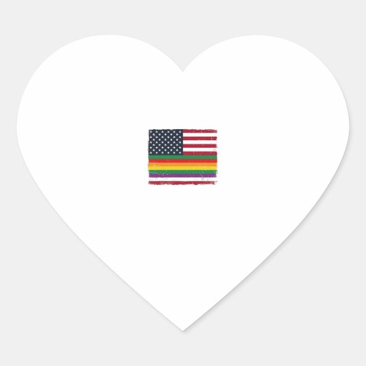 Oude Pride-vlag met distressed vector shirt ontwer Hart Sticker (Voorkant)