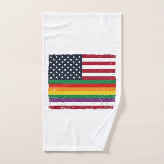 Oude Pride-vlag met distressed vector-shirtontwerp Handdoek (Handdoek)