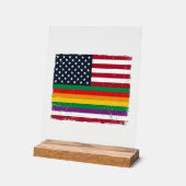 Oude Pride-vlag Vervallen Vector T-shirt ontwerp_ Acryl Bord (Hoek)