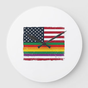 Oude Pride-vlag Vervallen Vector T-shirt Ontwerp_ Grote Klok