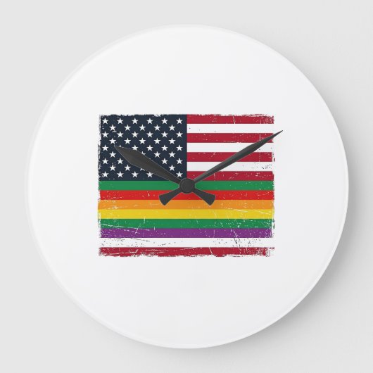 Oude Pride-vlag Vervallen Vector T-shirt Ontwerp_ Grote Klok (Voorkant)