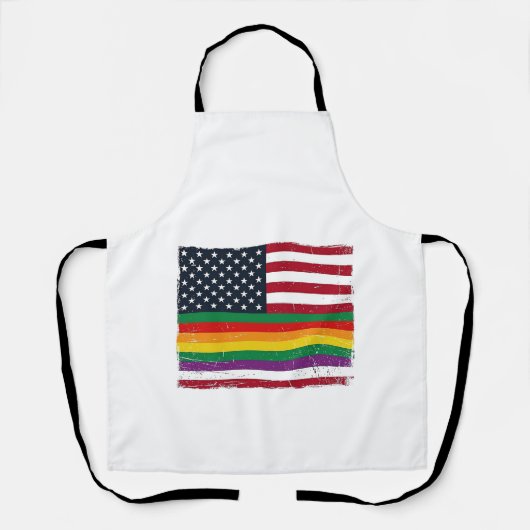 Oude Pride-vlag Vervallen Vector T-shirt Ontwerp_ Schort (Voorkant)