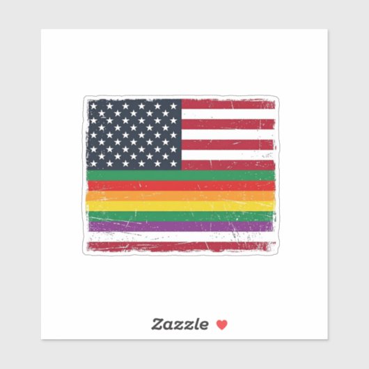 Oude Pride-vlag Vervallen Vector T-shirt Ontwerp_ Sticker (Vel)