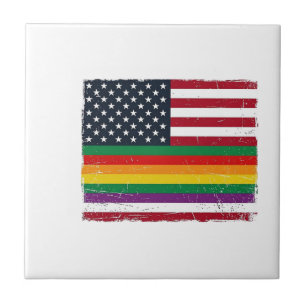 Oude Pride-vlag Vervallen Vector T-shirt Ontwerp_ Tegeltje