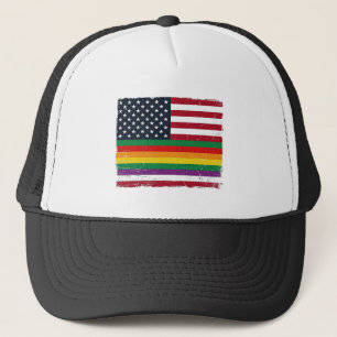 Oude Pride-vlag Vervallen Vector T-shirt Ontwerp_ Trucker Pet