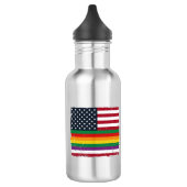 Oude Pride-vlag Vervallen Vector T-shirt Ontwerp_ Waterfles (Links)