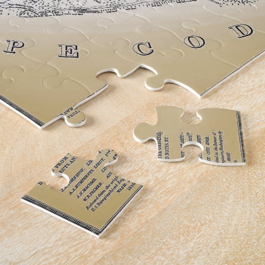 Oude  princetown Cape Cod Map Jigzaag Puzzl Legpuzzel (Zijkant)