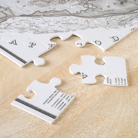 Oude princetown Cape Cod Map Jigzaag Puzzl Legpuzzel (Zijkant)