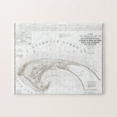 Oude princetown Cape Cod Map Jigzaag Puzzl Legpuzzel (Horizontaal)